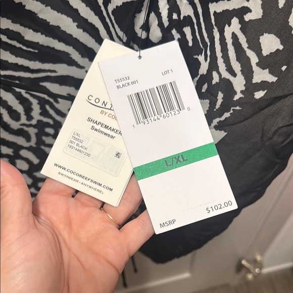 🆕 Contours by Coco Reef Shapemaker Zebra Print Swim Cover. L/XL. NWT!💥💥 - Picture 7 of 8